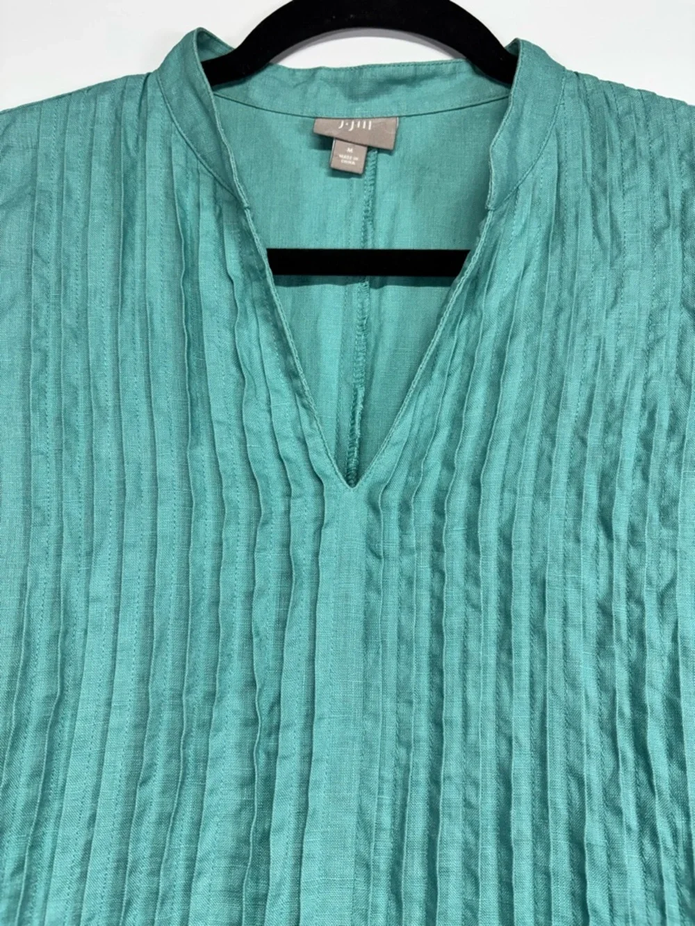 ✨J. Jill 100% Line Pintuck Sleeveless Teal Maxi Dress Size M - Picture 6 of 11